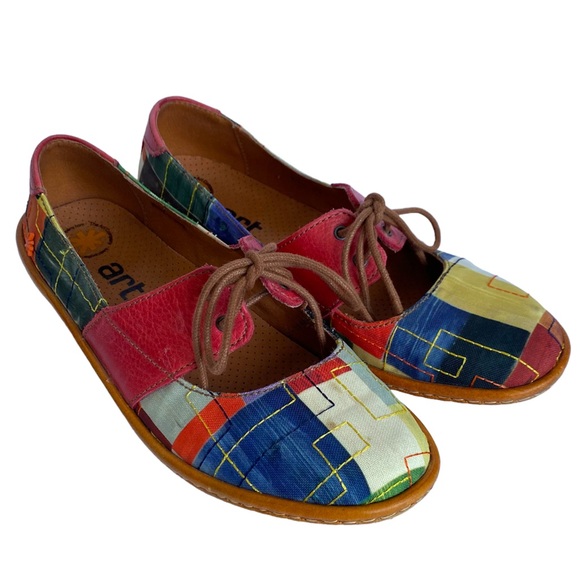 The Art Company Shoes - Art footwear patchwork colour block tie flats EU40